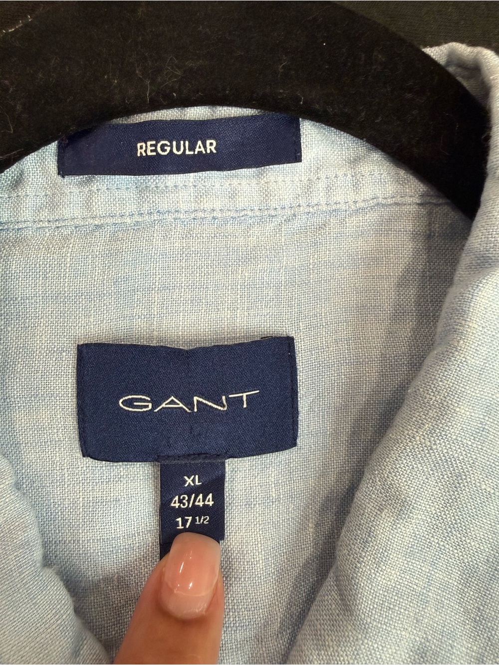 Gant Light Blue 100% Linen Long-Sleeve Dress Shirt - Picture 3 of 6